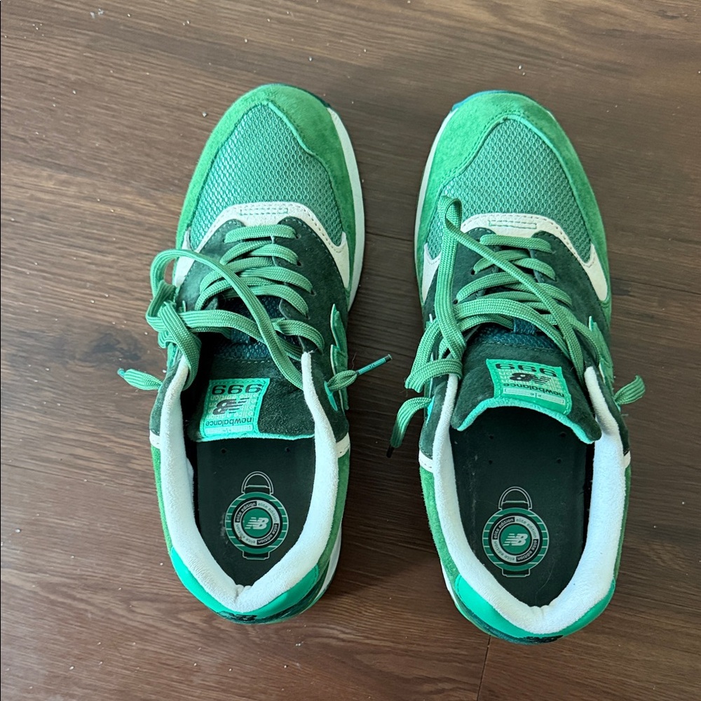 New Balance 999 Emerald and White Athletic Shoes